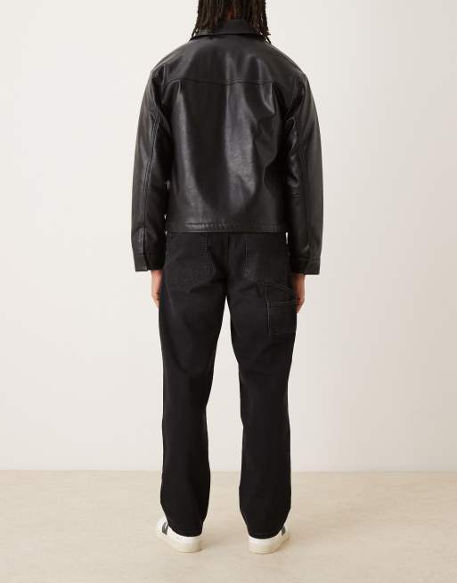 Vaqueros de corte recto con lavado negro y detalles estilo carpintero de ASOS DESIGN, 2 de 5