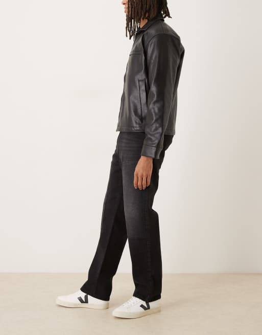 Vaqueros de corte recto con lavado negro y detalles estilo carpintero de ASOS DESIGN, 3 de 5