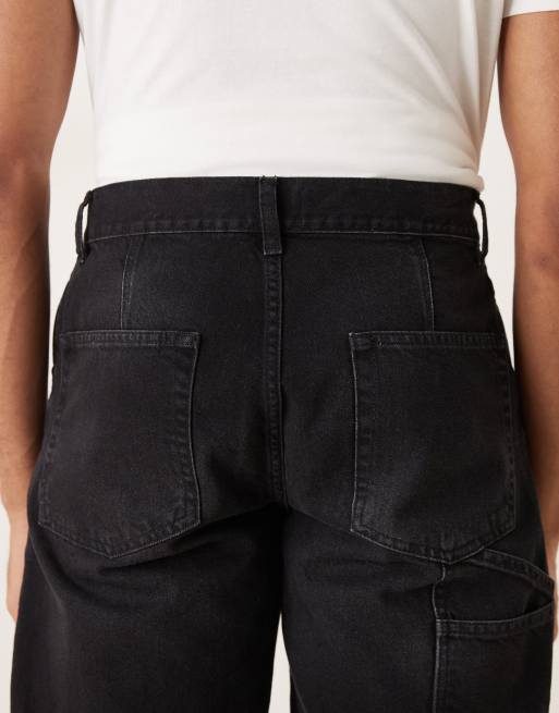 Vaqueros de corte recto con lavado negro y detalles estilo carpintero de ASOS DESIGN, 5 de 5