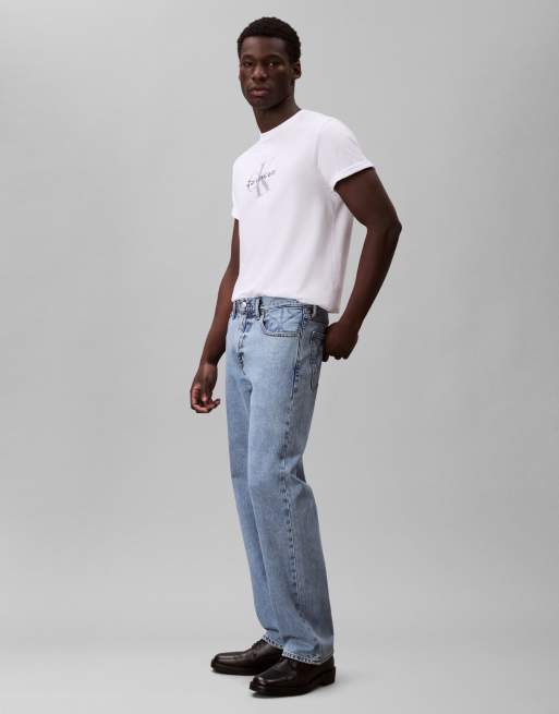 Vaqueros de corte recto estilo años 90 con lavado a la piedra de Calvin Klein Jeans, 4 de 5
