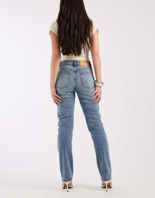 Vaqueros de corte recto slim y talle alto con lavado envejecido de ASOS DESIGN , 3 de 5