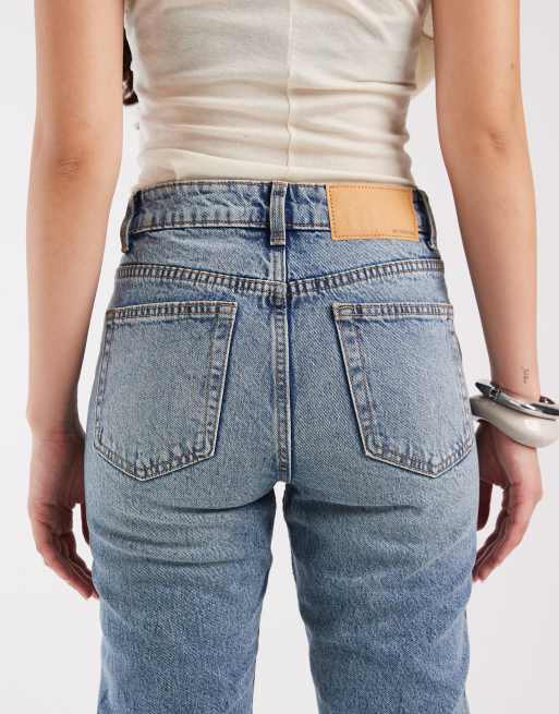 Vaqueros de corte recto slim y talle alto con lavado envejecido de ASOS DESIGN , 4 de 5