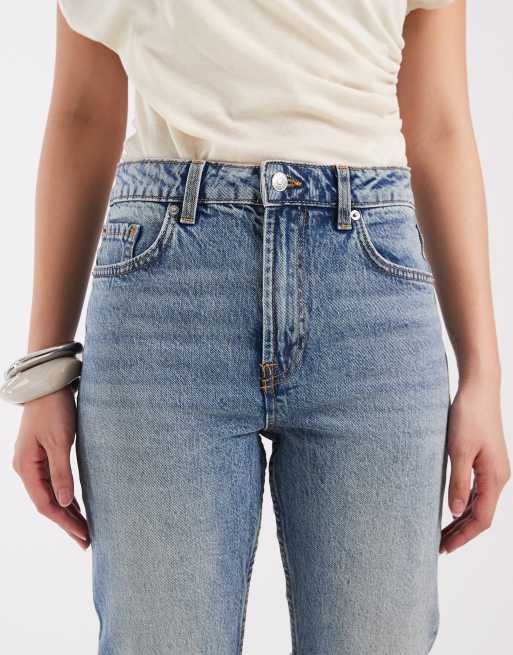 Vaqueros de corte recto slim y talle alto con lavado envejecido de ASOS DESIGN , 5 de 5