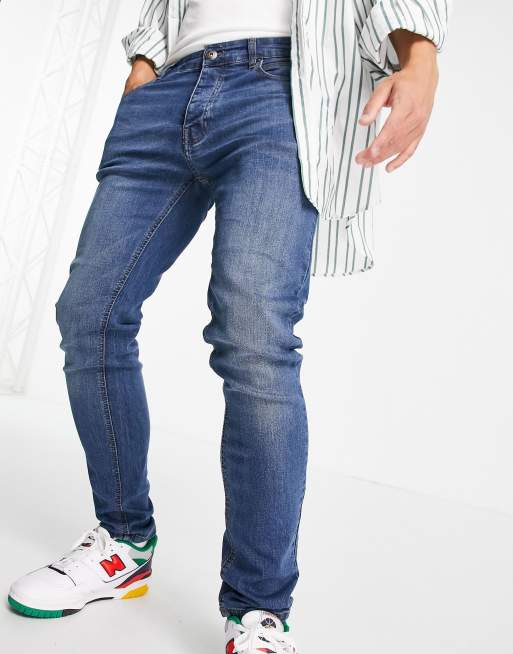 Vaqueros de corte slim con lavado azul claro de Bench