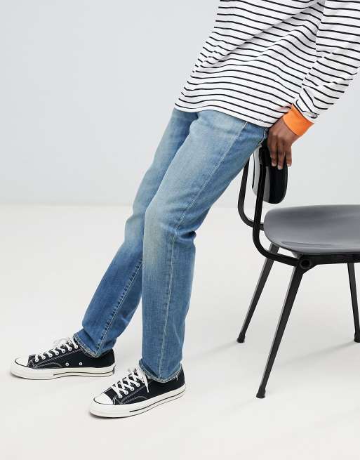 Vaqueros de corte slim de talle bajo azul con lavado claro difuminado Sun 511 de Levi's, 4 de 4