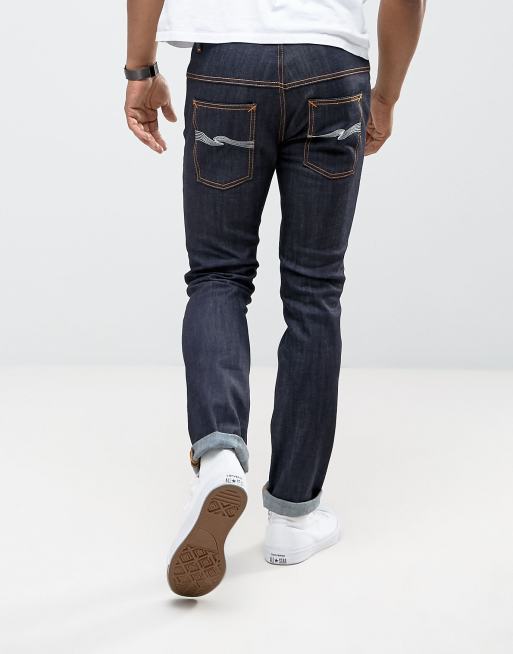 Vaqueros de corte slim de tejido orgánico seco Thin Finn de Nudie Jeans Co, 2 de 4