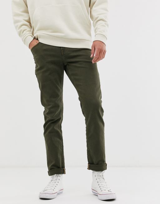 Vaqueros de corte slim en caqui de ASOS DESIGN