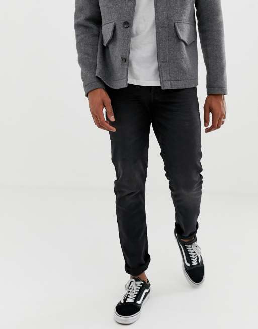 Vaqueros de corte slim en denim deportivo desgastado de Only & Sons