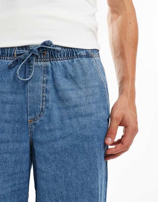 Vaqueros de corte suelto con cordón ajustable y lavado azul medio Eddie de Jack & Jones, 2 de 5