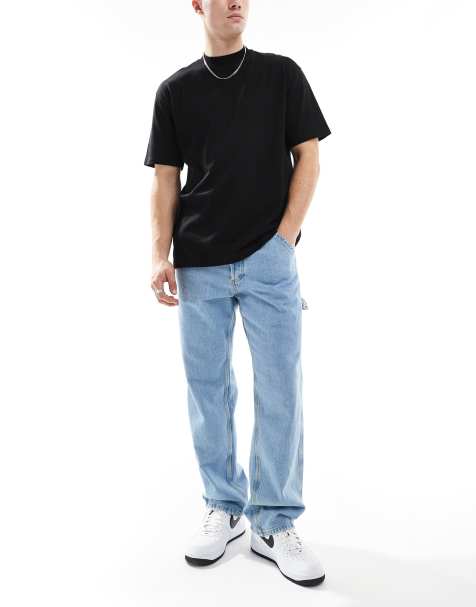 Vaqueros de corte suelto y estilo carpintero con lavado azul claro Eddie de Jack & Jones - view 1