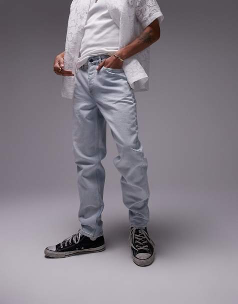 Vaqueros de corte tapered con lavado descolorido de Topman - view 1
