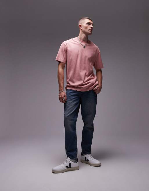 Vaqueros de corte tapered con lavado medio de Topman