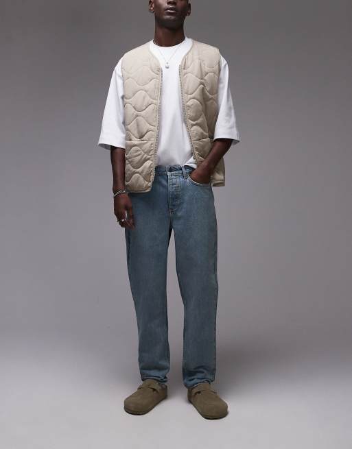 Vaqueros de corte tapered con lavado medio vintage de Topman
