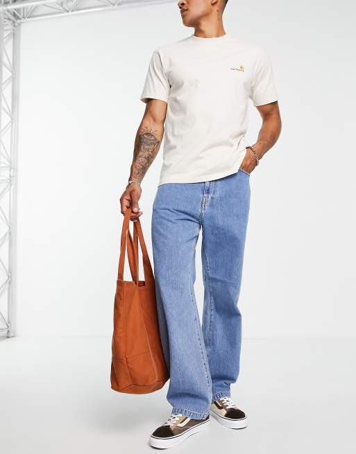 Carhartt - Pantalón de peto para hombre, corte holgado, prelavado y aislado.