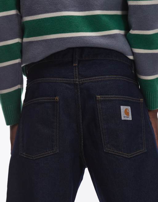 Vaqueros de corte tapered holgado con lavado oscuro Newel de Carhartt WIP, 4 de 5