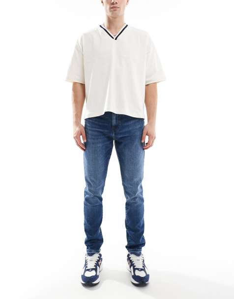 Vaqueros de corte tapered slim con lavado azul medio Rope de ONLY & SONS - view 1