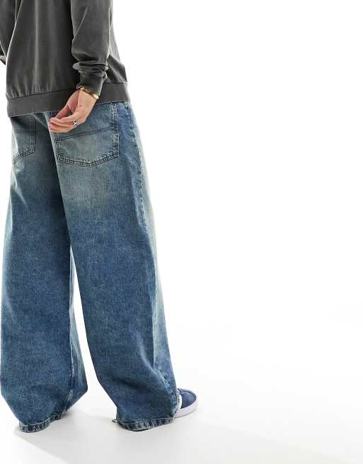 Vaqueros de pernera ancha con lavado medio X003 de COLLUSION, 4 de 5