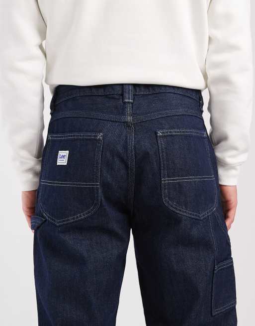 Vaqueros de pernera ancha y estilo carpintero con lavado azul oscuro Workwear de Lee, 4 de 5