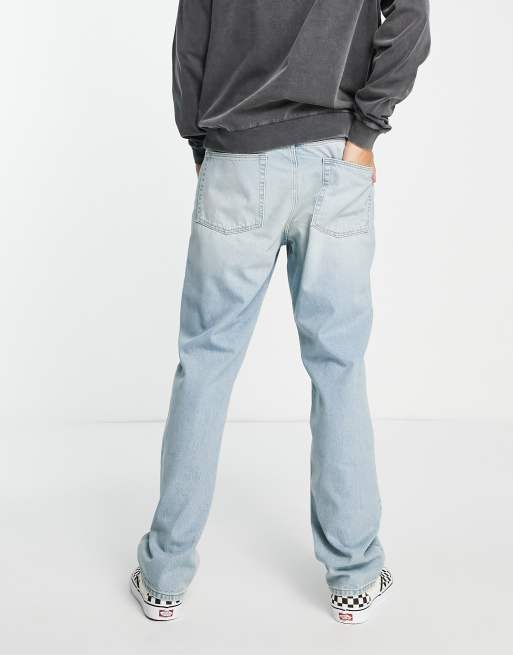Vaqueros de pernera ancha y recta con lavado azul claro de ASOS DESIGN, 2 de 4