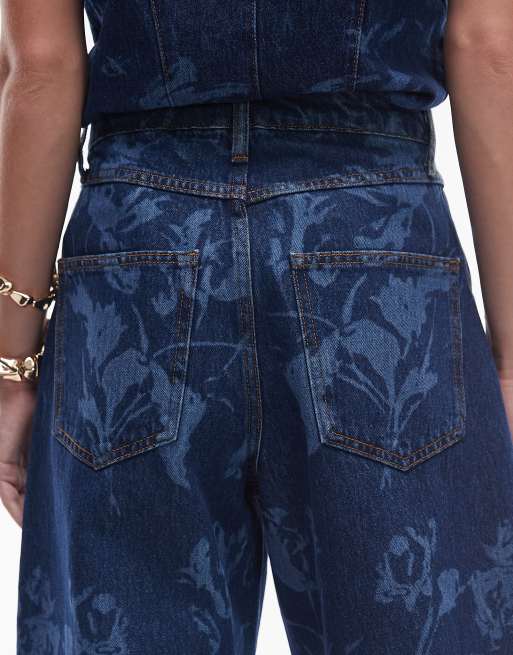 Vaqueros de pernera barrel con lavado floral enjuagado de ASOS DESIGN, 4 de 5