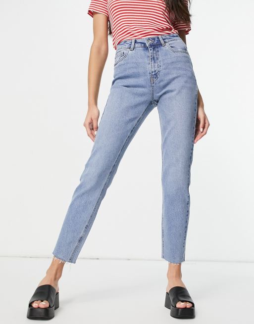 Vaqueros de pernera recta con lavado azul claro de mezcla de algodón orgánico de Vero Moda