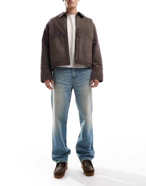 Vaqueros de pernera recta con lavado azul medio de ASOS DESIGN