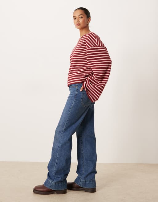 Vaqueros de pernera recta con lavado azul medio de Gina Tricot Petite, 2 de 5