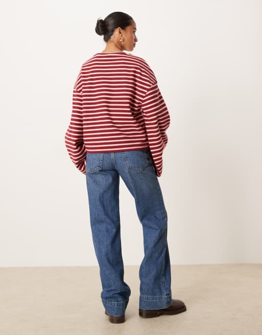 Vaqueros de pernera recta con lavado azul medio de Gina Tricot Petite, 3 de 5
