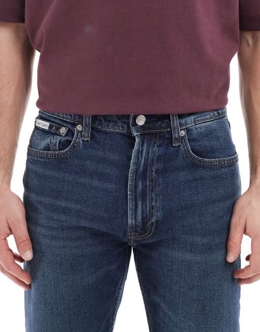 Vaqueros de pernera recta estándar con lavado oscuro de Calvin Klein Jeans, 5 de 5
