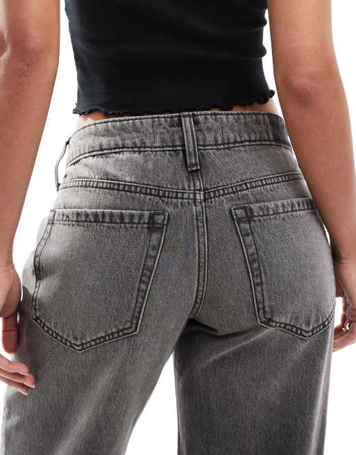 Vaqueros de pernera recta holgada y talle bajo con lavado negro de Hollister, 4 de 5