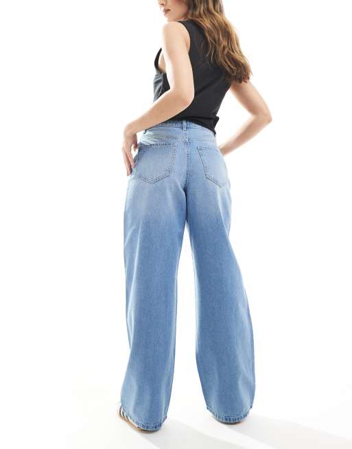 Vaqueros de talle alto y corte ancho con lavado azul claro Kirsa de Vero Moda, 2 de 5