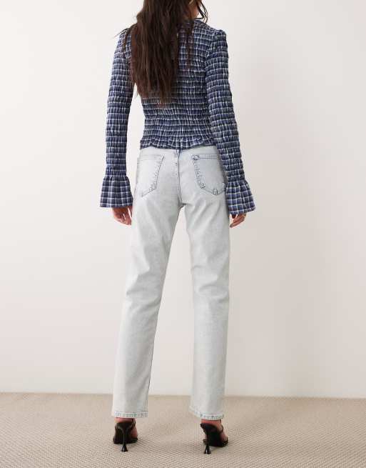 Vaqueros de talle alto y corte slim recto con lavado ácido de ASOS DESIGN, 2 de 5