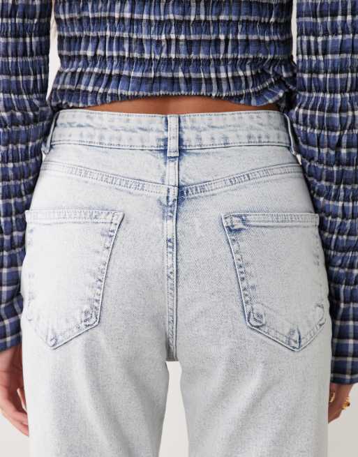 Vaqueros de talle alto y corte slim recto con lavado ácido de ASOS DESIGN, 4 de 5