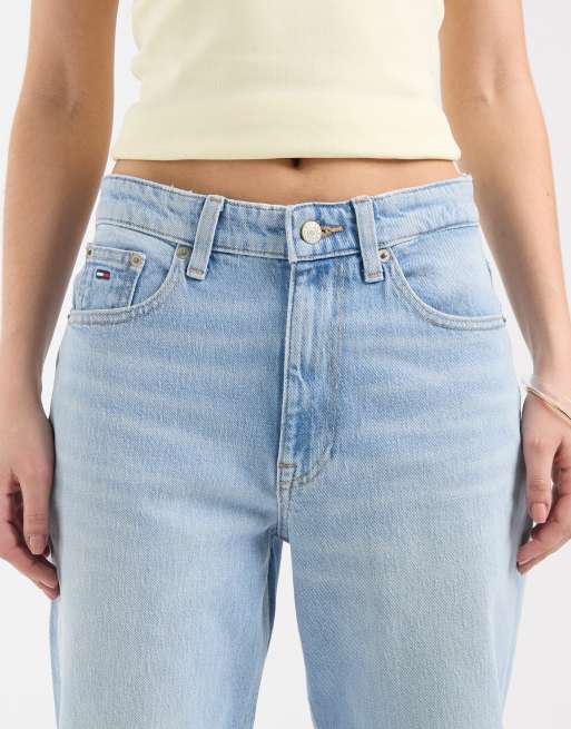 Vaqueros de talle alto y corte slim recto con lavado azul claro Layla de Tommy Jeans, 5 de 5
