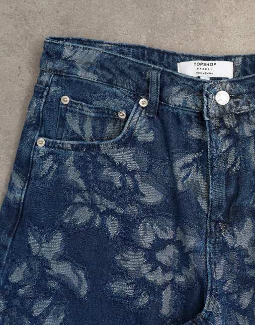 Vaqueros de talle medio con patrón floral de jacquard Barrel de Topshop, 6 de 8