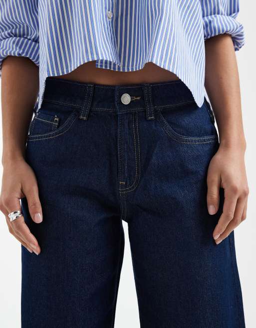 Vaqueros de talle medio y pernera recta con lavado oscuro enjuagado Kirsa de Vero Moda Petite, 5 de 5