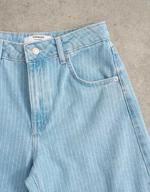 Vaqueros descoloridos de talle medio con raya diplomática Barrel de Topshop, 6 de 8
