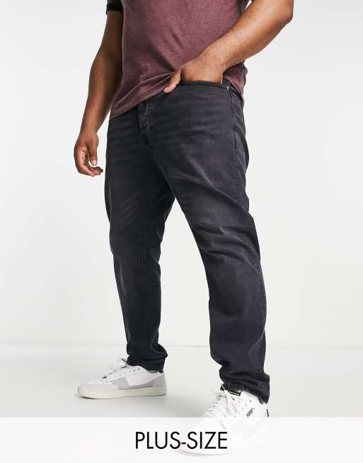 Vaqueros elásticos con lavado negro de corte slim de Topman Big 