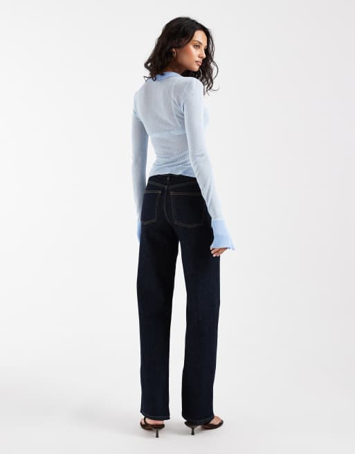 Vaqueros elásticos de pernera recta cómodos con acabado enjuagado de ASOS DESIGN, 2 de 5