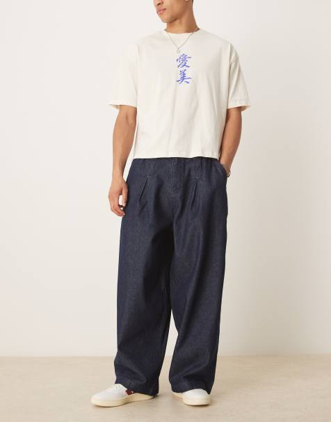 Vaqueros extragrandes de estilo paracaidista con lavado crudo y detalle de pinzas de ASOS DESIGN - view 1