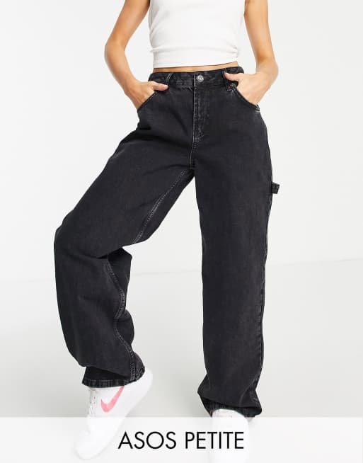 Vaqueros extragrandes de talle medio con lavado negro de mezcla de algodón de ASOS DESIGN Curve - BLACK