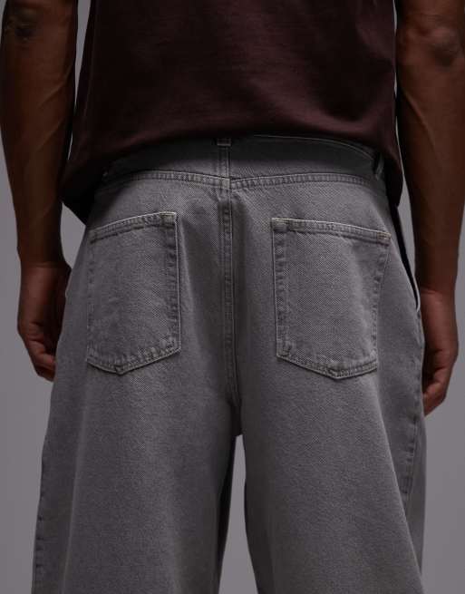 Vaqueros gris carbón tintados de corte tapered extragrande de ASOS DESIGN, 4 de 5