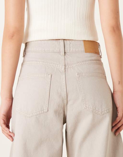 Vaqueros gris cemento de pernera barrel y talle alto de ASOS DESIGN, 5 de 5