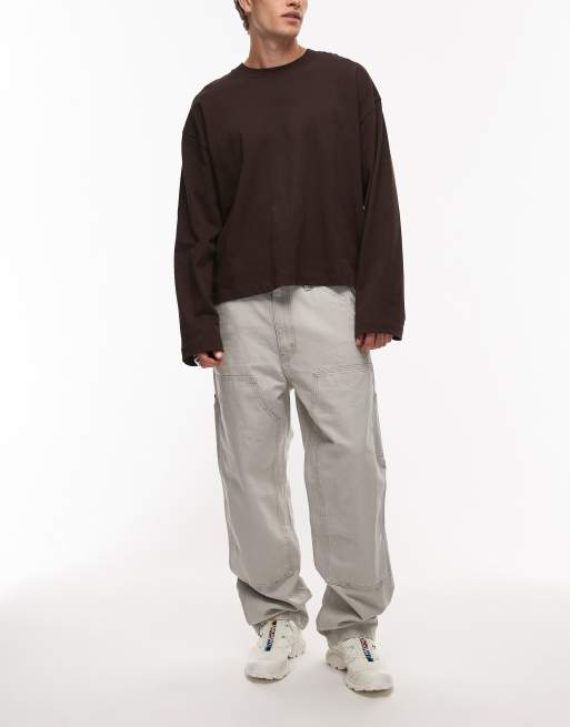 Vaqueros gris claro de corte recto suelto con rodillas reforzadas 568 de la colección cápsula Workwear de Levi's