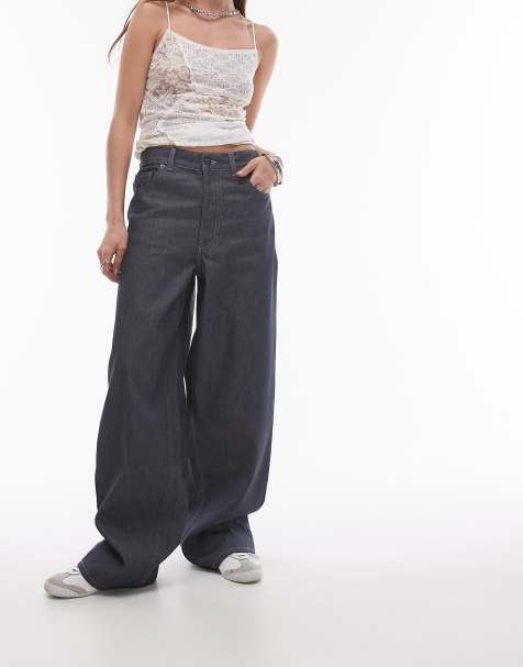 Vaqueros gris crudo de corte boyfriend y tiro bajo Gilmore de Topshop - view 1