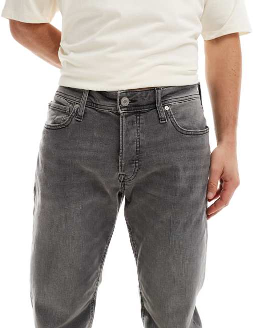 Vaqueros gris lavado de corte tapered Mike de Jack & Jones, 5 de 5