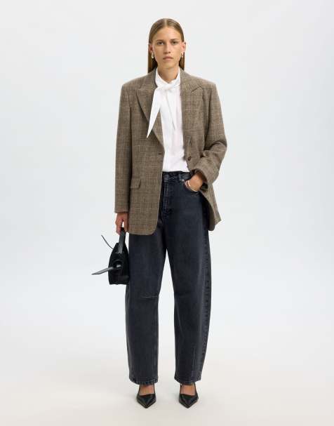 Vaqueros gris medio de corte barrel de Selected Femme - view 1