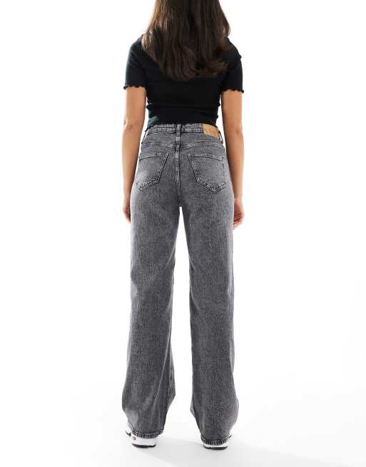 Vaqueros gris medio lavado de pernera ancha y talle alto Tessa de Vero Moda, 2 de 5