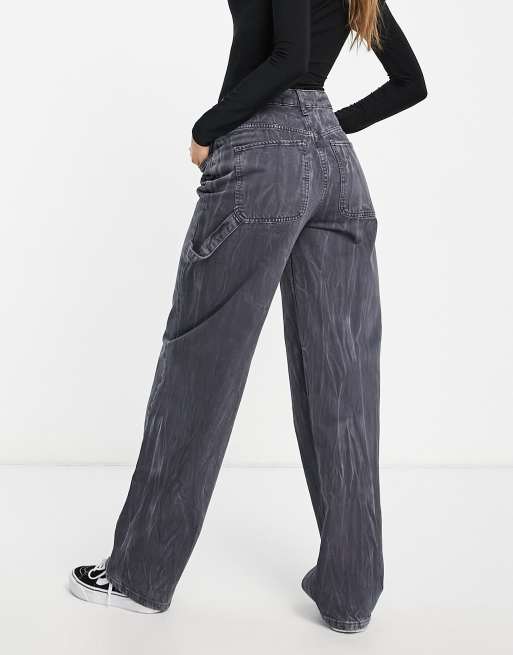Vaqueros grises de corte skater extragrande de mezcla de algodón premium de ASOS DESIGN - GREY