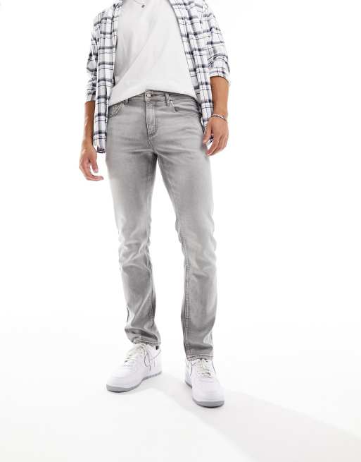 Vaqueros grises de corte slim elástico de ASOS DESIGN